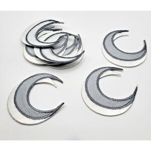 Pcs 9 Grey White Moon Iron On Applique 2.25in